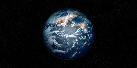 Extremely detailed and realistic high resolution 3D image of an Exoplanet. Shot from space. Elements of this image are furnished by Nasa.