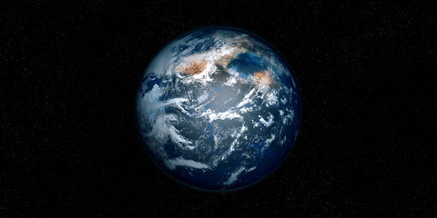 Extremely detailed and realistic high resolution 3D image of an Exoplanet. Shot from space. Elements of this image are furnished by Nasa.