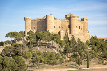 Fototapeta na wymiar Castle in Belmonte town, province of Cuenca, Castilla La Mancha, Spain