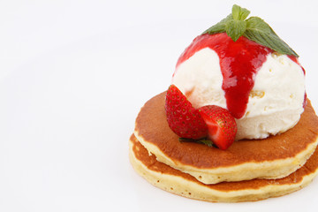 Pancake with ice cream