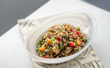 Fresh Quinoa Salad. Quinoa salads are very healthy and easy to do! Quinoa is a grain that originate from South America, it’s often called a super food due to its high nutritional content.
