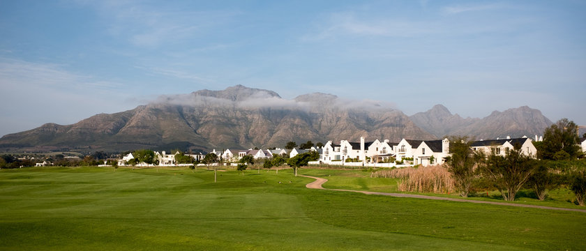 Mountains behind Golf Course near Stellenbosch, South Africa