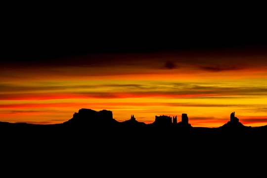 Monument Valley at sunrise.