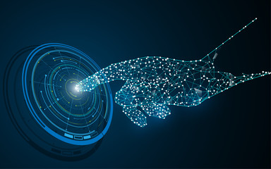 hand touch technology innovation concept background template