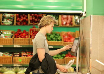 Buying vegetables at the market
