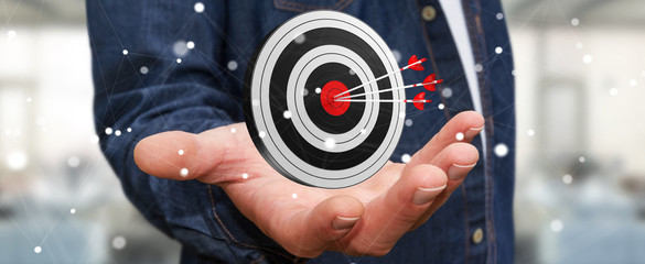 Businessman using 3D rendering target