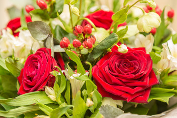 Nice bunch of flowers with red roses and other