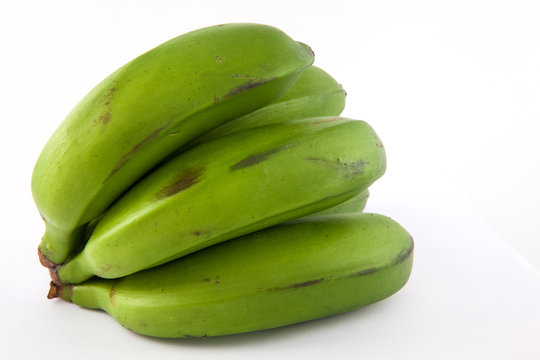 Type of banana called guineo or bocadillo (Musa acuminata) isolated in white background