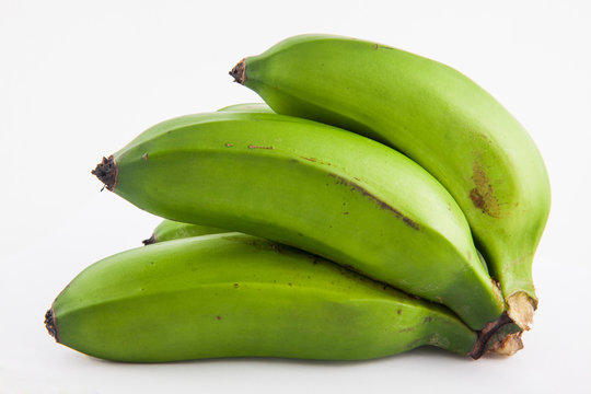 Type of banana called guineo or bocadillo (Musa acuminata) isolated in white background