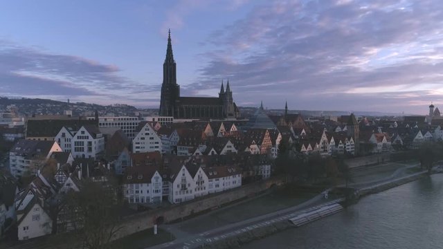 Ulm City Minster Drone Sunrise