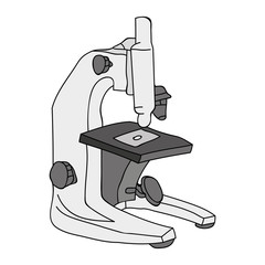 Microscopio dibujo hecho a mano vector
