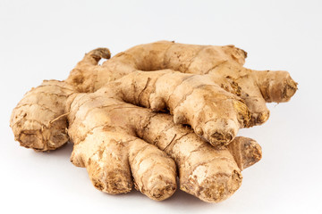 Ginger (Zingiber officinale) isolated in white background