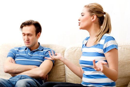 Young couple having conflict at home
