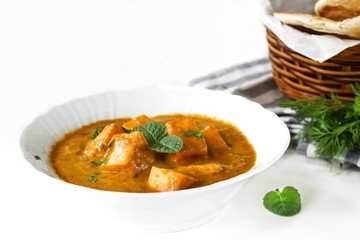 Paneer Butter Masala / Indian Vegetarian Cottage Cheese curry, selective focus