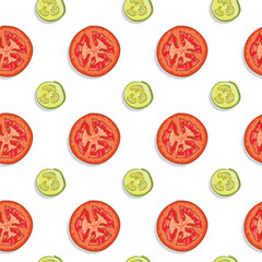  pattern food tomato cucumber 