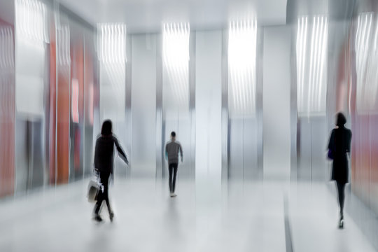 elevator cabins in a business lobby