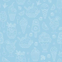 Seamless pattern of ice cream.