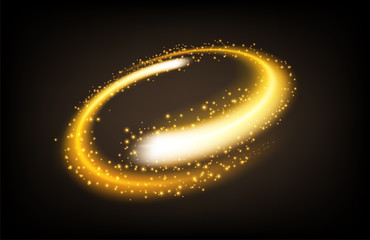 Rotating yellow light shiny with sparkles, Suitable for product advertising, product design, and other. Vector Illustration