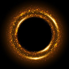 Rotating yellow light shiny with sparkles, Suitable for product advertising, product design, and other. Vector illustration