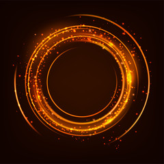 Rotating orange light shiny with sparkles, Suitable for product advertising, product design, and other. Vector illustration