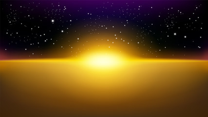 Golden Rays rising, suitable for space concept, advertisement , and other. Vector Illustration