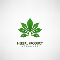 Herbal product logotype, Suitable for natural product, herbal, and other. Vector illustration