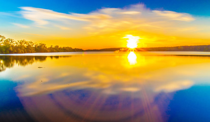 Landscape,  sunset, lake