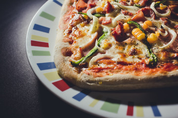 Dramatic pizza shot
