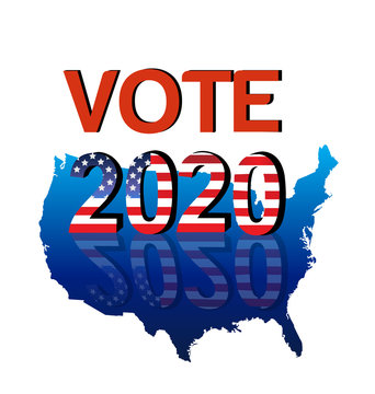 Vote 2020 USA political campaign logo