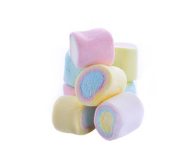 Marshmallow on white background