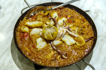 Spain and Filipino seafood Paella