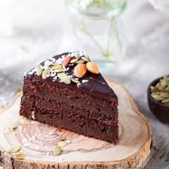 Vegan chocolate beet cake with avocado frosting