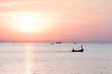 The nature of the sea and the sunrise