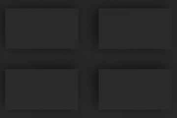 Black blank business cards mock-up on black background