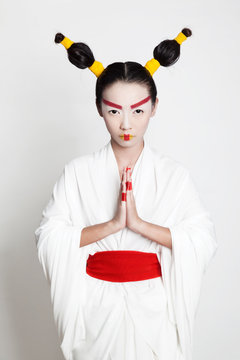 Asian woman in tradition costume