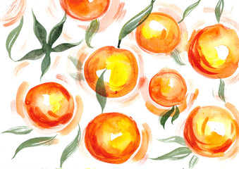 Watercolor oranges