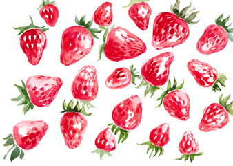 Hand drawn watercolor strawberry - 149938181
