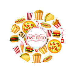 Vector poster of burgers for fast food restaurant
