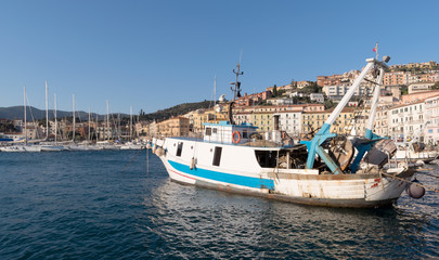 Fototapeta premium Old harbour, Porto Santo Stefano, Tuscany, Italy