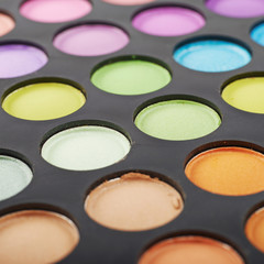 Close-up fragment of a make-up kit