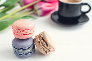 Coffee and flowers Tulips