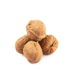 Pile of walnuts isolated