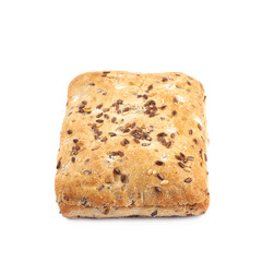 Square burger bread isolated
