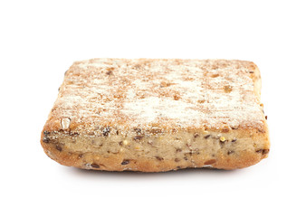 Square burger bread isolated