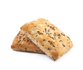 Square burger bread isolated