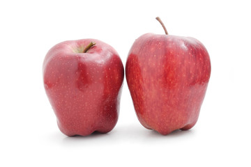 Red apple on white background