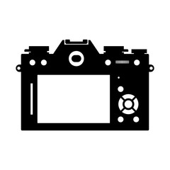 Mirrorless photo camera's back view