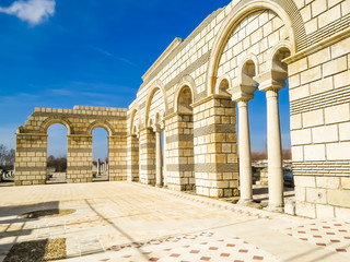 Obraz premium Ruins of The Great Basilica in Pliska, capital of the first Bulgarian kingdom. Bulgaria