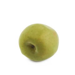 Single green olive isolated