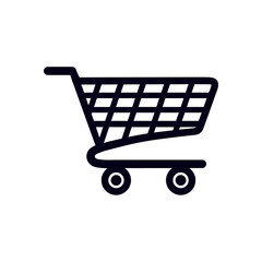Flat icon of shopping chart. Add a product to the cart.